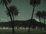 Lovely Dusk Diamond Head Crater Silhouette with Date Palms