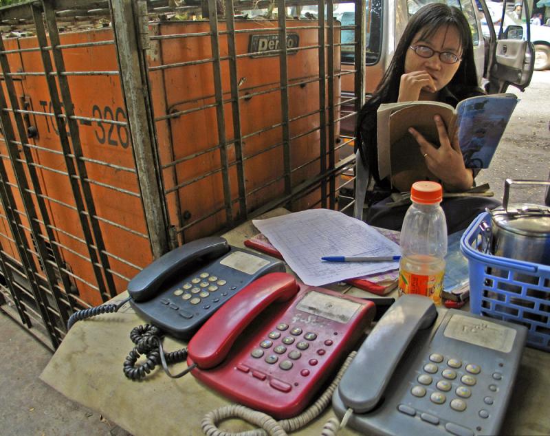 Street Phones, Indian Quarter, Yangon, Myanmar, 2005