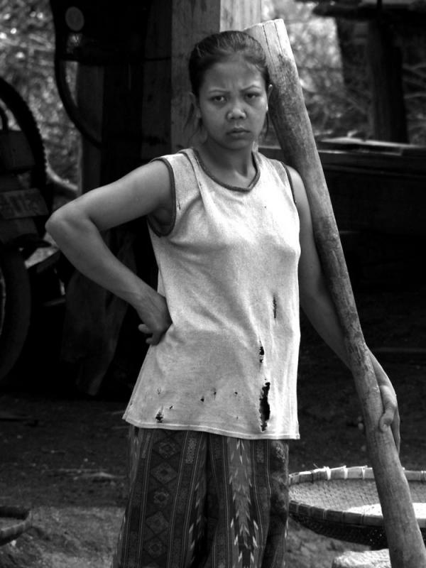 Husking Rice,  Salavan Province, Laos, 2005