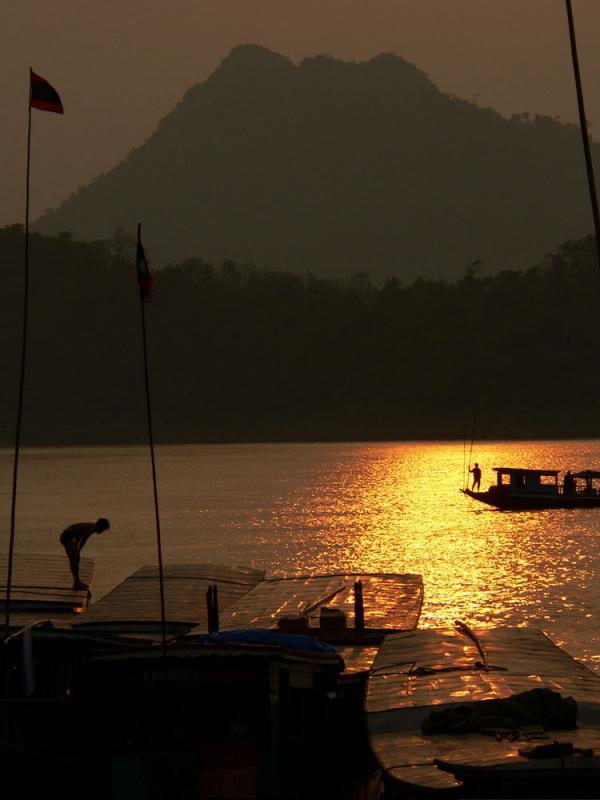 Sunset on the Mekong, Luang Prabang, Laos, 2005