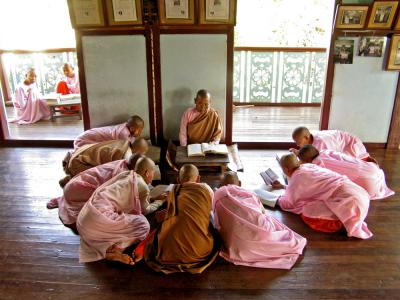 Buddhist Nuns at Study, Sagaing, Myanmar, 2005