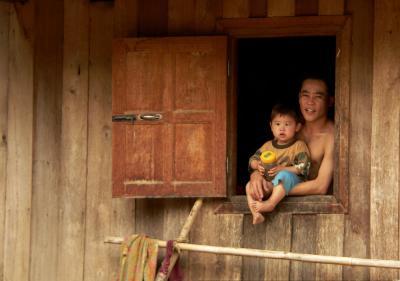 Father and Son, Banlathan, Laos, 2005