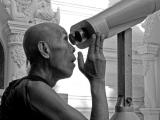 Curious Monk, Shwedagon Pagoda, Yangon, Myanmar, 2005