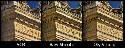 Comparison - ACR vs Raw Shooter vs Olympus Studio