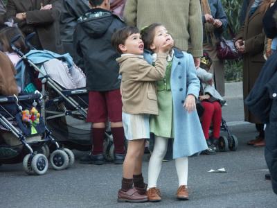 Spanish Kids waiting for parade to start