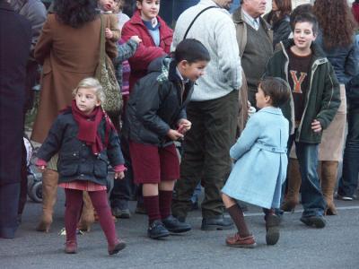 Spanish Kids waiting for parade to start