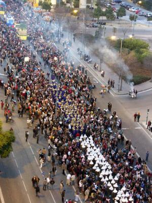 Crowds / parade seen from our roof