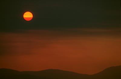 Bushfire Sunset From Red Hill
