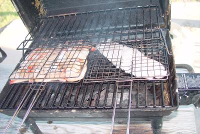 GULF SHRIMP AND GROUPER ON THE GRILL WITH LIME SAUCE...