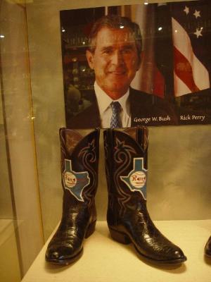 BUSH AND HIS BOOTS AT THE TEXAS CULTURAL MUSEUM