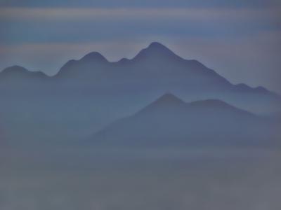 Phoenix mountains in the fog