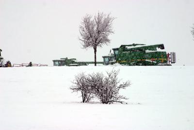 Combine in the snow