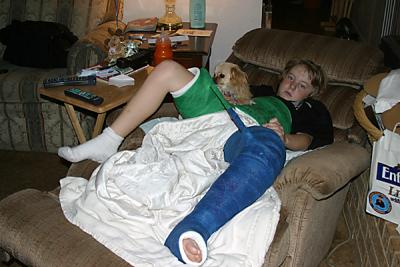 Casie at home with the second cast