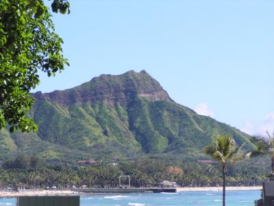 Diamond Head view from Beach Fronting the Waikiki Sheraton