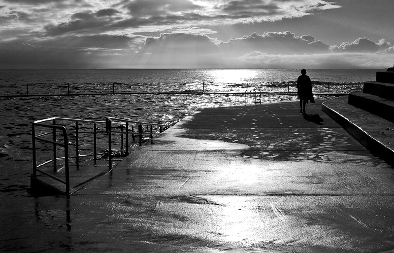 Lone swimmer at Collaroy