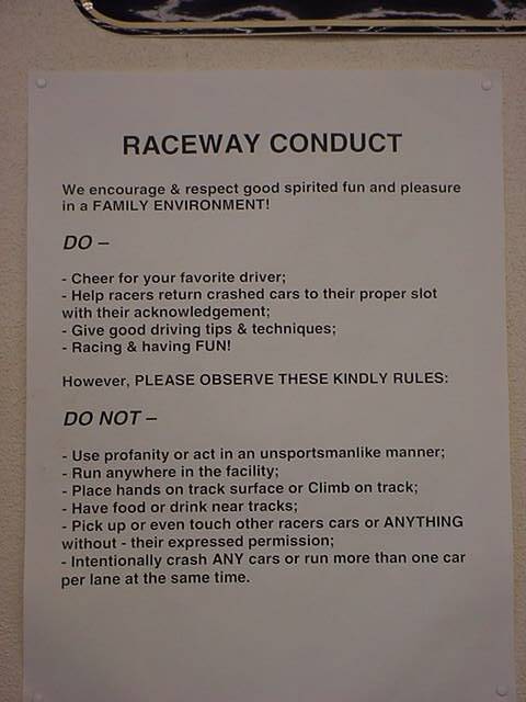 raceway conduct
