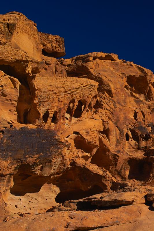 sandstone etched into columns by wind and water