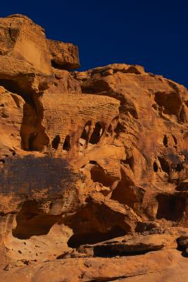 sandstone etched into columns by wind and water