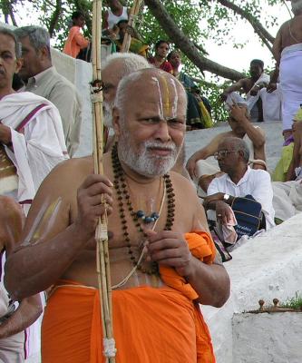 Swami near the Satyakalam Cauvery bank