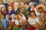 Mural of Hispanic leaders in San Antonio restaurant
