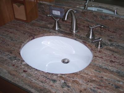 Toto Rendezvous sink, Delta Select Faucet D6526 in satin nickel.