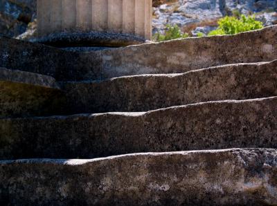Glanum, trodden down steps of an antique temple