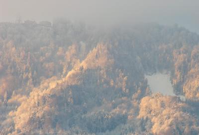 Uetliberg in winter, seen from Zurich