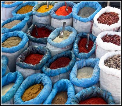 Street market spice stall