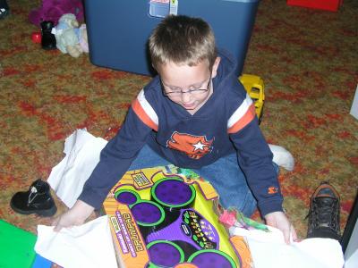 Logan opening presents