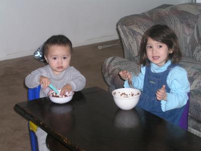 Eating cereal