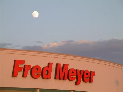 Moonrise over Fred Meyer Store, Pocatello, Idaho