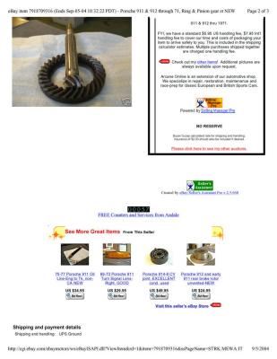 7-31 Pinion and Gear Set NOS - eBay Sep052004 - Photo 2