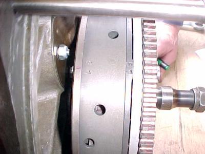 Side view of the clutch assy. Note the ballancing numbers allinged