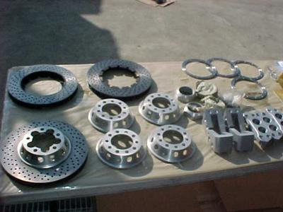 Brake parts ready for assembly