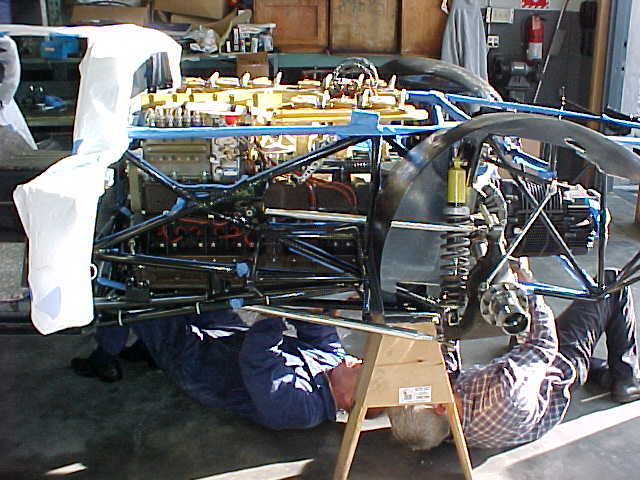 Engine and transmission in