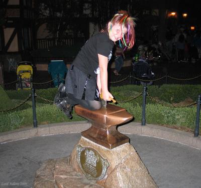 Zo pulling the Sword in the Stone