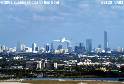 Copa B737-7V3 HP-1376CMP with the Brickell area of Miami background airliner aviation stock photo #3129