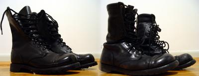 NEW VS OLD!!!! My first Pano stiching job!!! Its not all that great. I had to buy a new pair of Boots because the pair on the Right are 4 years old. Can you tell the diffrence??? Happy Shooting Everyone!!!