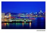 Evening view of victoria harbour