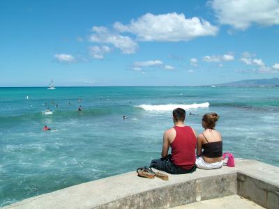 Couple watching Boogie Boarders