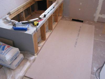 floor tile underlay -bathroom