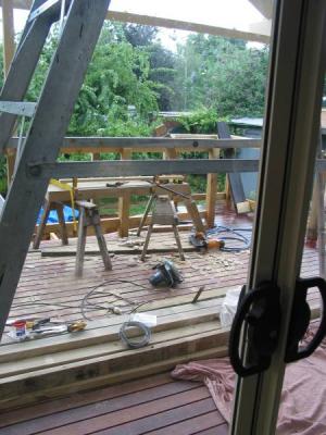 working under cover during rain