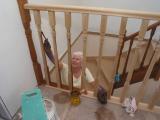 staining the stairwell