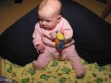 sitting upright (with some help)