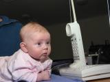talking (well, listening) to Nana and Poppa on the phone from Canada