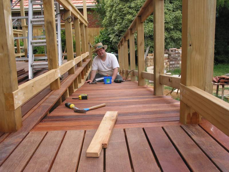 nailing down the ramp decking