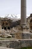 Snow covered Anti-Lebanon Range separates Bekaa from Syria