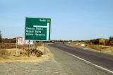Turnoff from the main road to the Maasai Mara soon after Narok