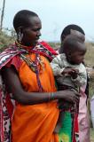 Maasai woman and child