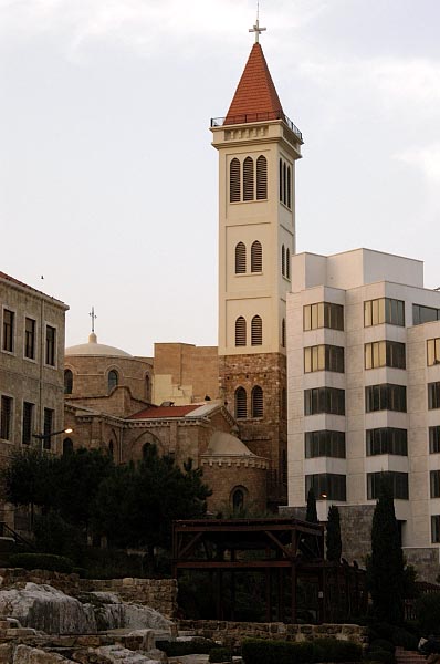 Restored church tower, Central Beirut